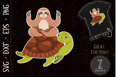 Sloth Riding Turtle Lazy Sloth Turtle