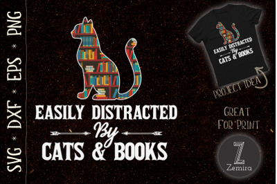 Easily Distracted By Cats And Books Book