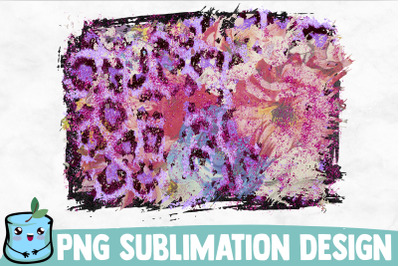 Violet Leopard Flowers Sublimation Background