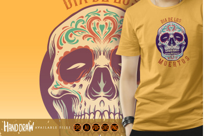 Mexican Sugar skull Dia De Los Muertos Illustrations