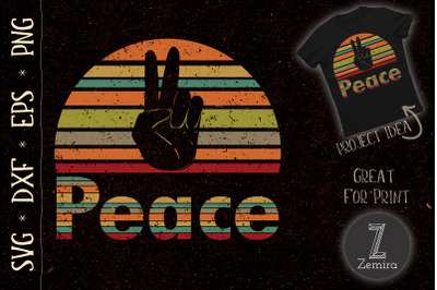 Peace Sign Retro Love 60s 70s Hippie