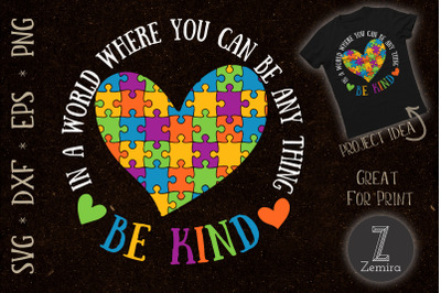 Be Kind Puzzle Heart Autism Awareness