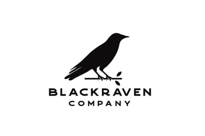 Raven Silhouette Logo Design