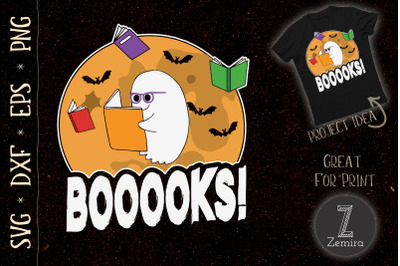 Booooks Ghost Boo Read Books Halloween