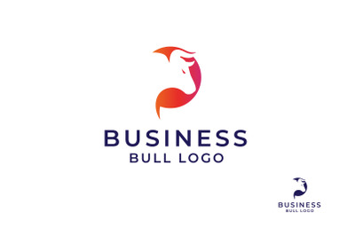 Simple Bull Head Silhouette Logo Design