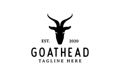 Goat Head Silhouette Logo Design