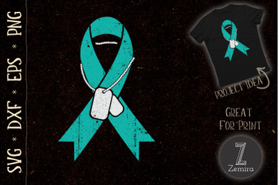 Veteran PTSD Awareness Teal Ribbon