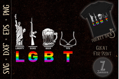 Liberty, Guns, Beer Tee LGBT