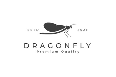 Dragonfly Silhouette Logo Design Vector