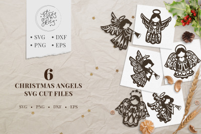 Christmas Angels SVG Cut Files