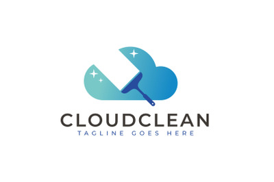 Cloud cleaning logo design &2C; cloud computing with cleaning logo design