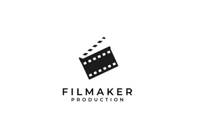 Clapperboard with Negative Film Logo Design