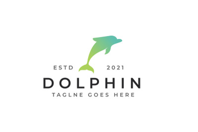 Jumping Dolphin Logo Design Vector Illustrations