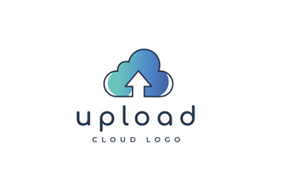 Cloud computing with upload or Arrow Logo Design