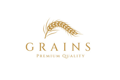 Golden Grain Wheat / Rice Logo Design