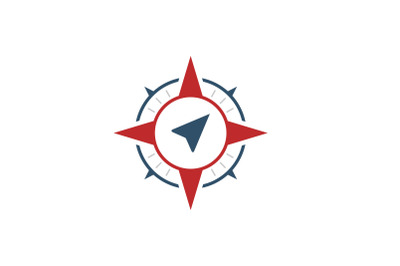 Compass with Navigation Icon Logo Design