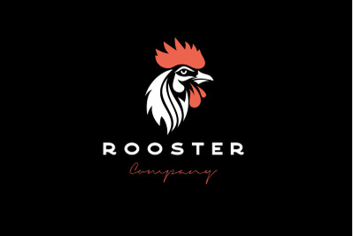 Rooster Head Logo Design Vector