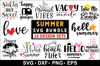 Summer Quotes SVG Bundle, Summer Bundle