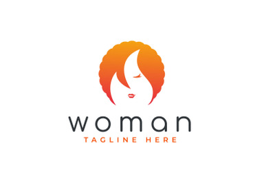 Woman Face with Fire Flame Logo Design