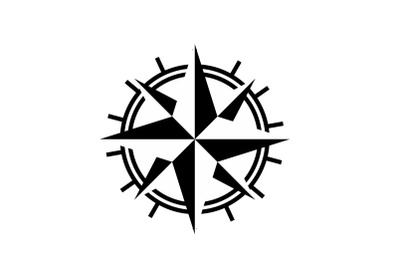 Compass Illustration with Monoline Logo Design