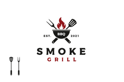 Vintage Grill Barbeque barbecue bbq Logo Design