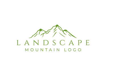 Landscape Hills / Mountain Peaks Minimalist Logo Design