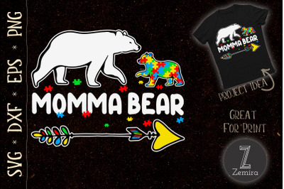 Momma Bear Autism Awareness Autistic