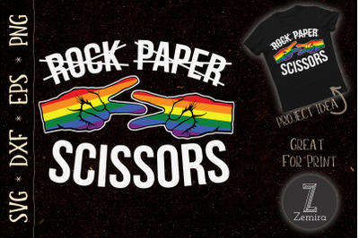 Rock Paper Scissors Lesbian Rainbow