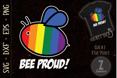 Pride Design with Bee in LGBT Rainbow