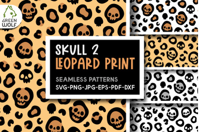 Skull leopard print svg bundle Skull svg Halloween patterns svg