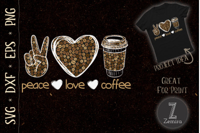 Leopard Peace Love Coffee Lovers Design