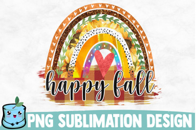 Happy Fall Rainbow Sublimation Design