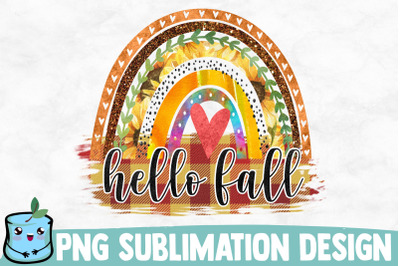 Hello Fall Rainbow Sublimation Design