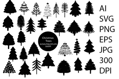Christmas trees SVG.