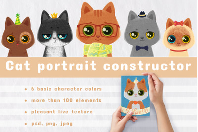 Cat Portrait Creator. Pet Constructor