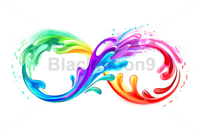 Infinity Symbol with Rainbow Paint