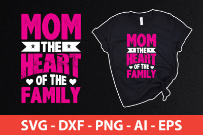mom the heart of the family svg cut file