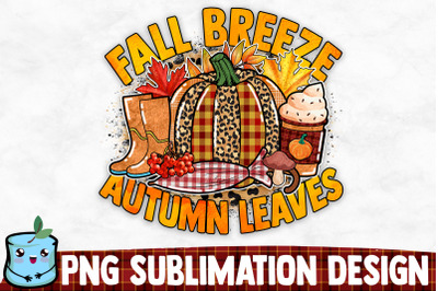 Fall Breeze Autumn Leaves Sublimation Design