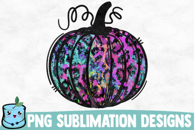 Blue Purple Leopard Pumpkin Sublimation Design