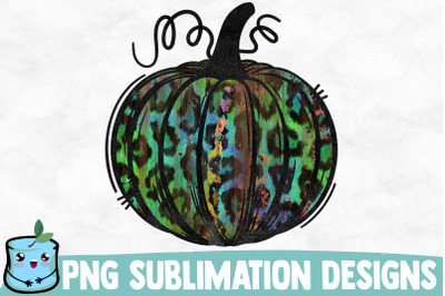 Green Leopard Pumpkin Sublimation Design