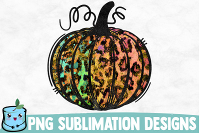 Green Orange Leopard Pumpkin Sublimation Design