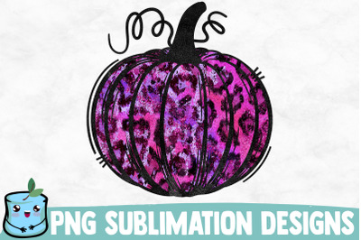 Purple Leopard Pumpkin Sublimation Design