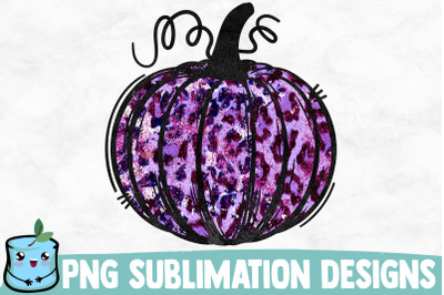 Violet Leopard Pumpkin Sublimation Design