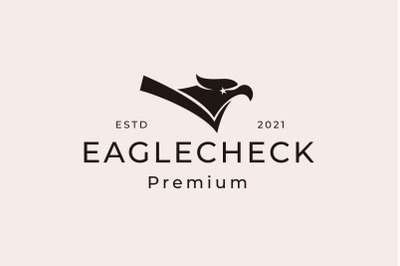 Vintage Hipster Eagle Check Logo Design