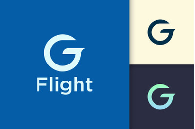 Simple Plane Logo With Letter G Shape