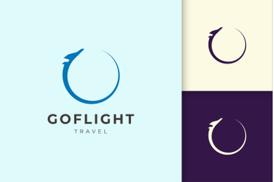 Travel or Airplane Logo in Simple Shape