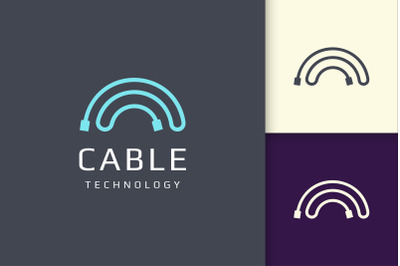 Cable or Wire Logo in Simple Shape