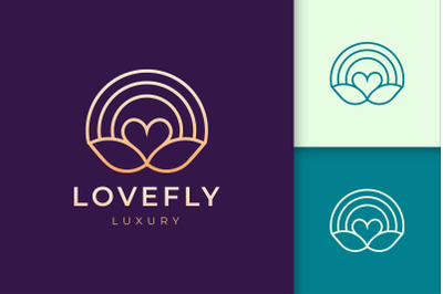 Luxury Love and Leaf Logo Template