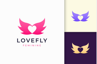 Simple Love and Wing Logo Template