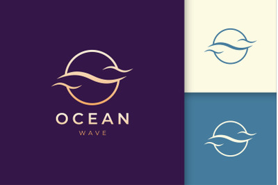 Luxury Sea Wave Logo Template